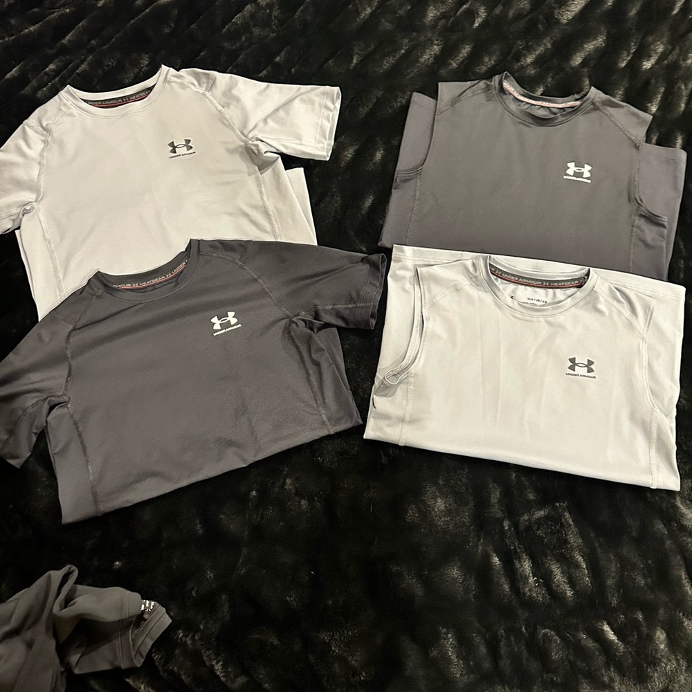 Under Armour Black and Gray compression shirt Collection 5 pieces